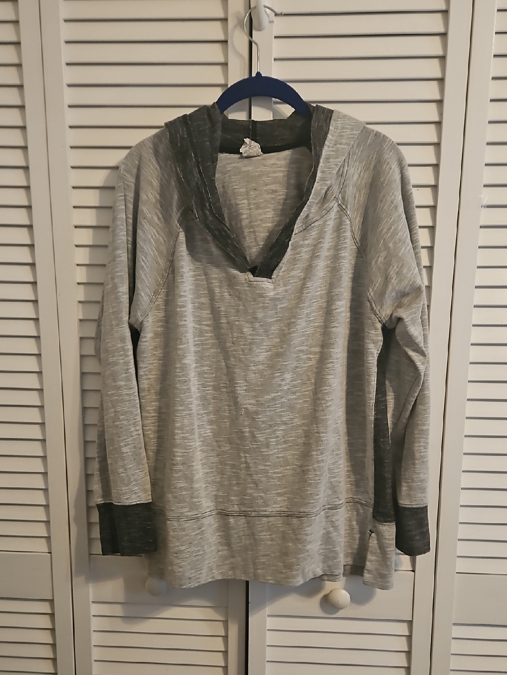 Danskin Now Gray Pullover Hoodie with Black Trim